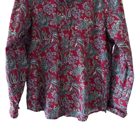 Foxcroft Paisley Button Down Bohemian Wrinkle Free Collar Long Sleeves M #2240 - Picture 3 of 13